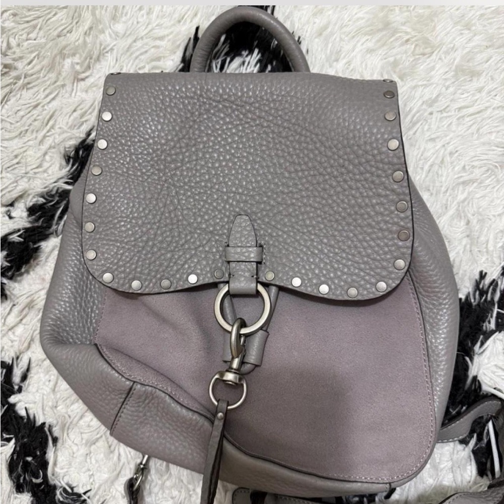 Rebecca Minkoff Gray Studded Leather Backpack